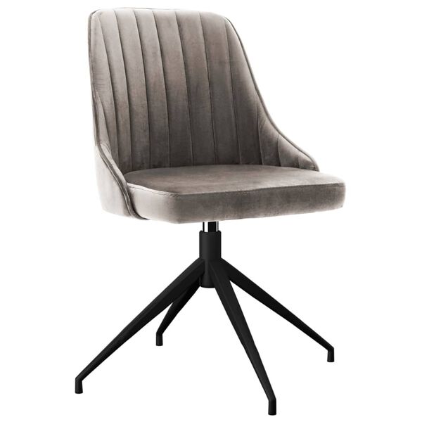 vidaXL spisebordsstole 6 stk. velour lysegr&aring;