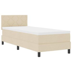 vidaXL Box spring seng med madras med LED Creme 80 x 200 cm Stof