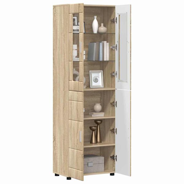 vidaXL Highboard FLORIN Sonoma eg 60 x 35 x 182 cm Konstrueret tr&aelig;