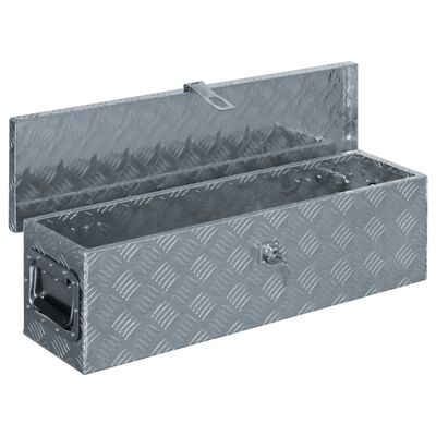 vidaXL aluminiumskasse 80,5 x 22 x 22 cm sølvfarvet