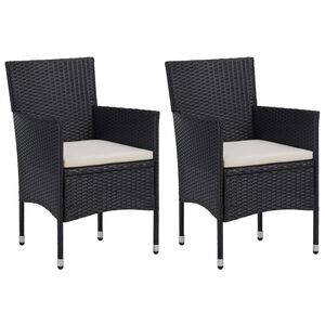 vidaXL havestole 2 stk. polyrattan sort