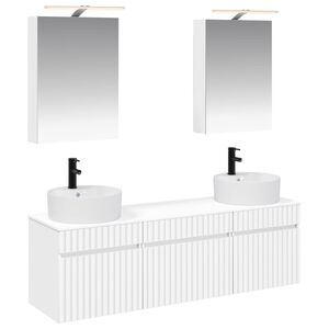vidaXL Badev&aelig;relsesskabs&aelig;t 5 pcs Hvid 50 x 14,5 x 70 cm