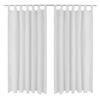 Gardiner i mikro-satin med l&oslash;kker 2 stk. 140 x 175 cm hvid