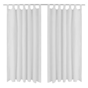 Gardiner i mikro-satin med l&oslash;kker 2 stk. 140 x 175 cm hvid