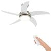 vidaXL Loftfan med lys og fjernbetjening &Oslash; 110 cm Hvid