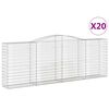 vidaXL buede gabionkurve 20 stk. 400x50x140/160 cm galvaniseret jern