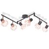 vidaXL loftslampe med 6 spotlys E14 sort og kobberfarvet