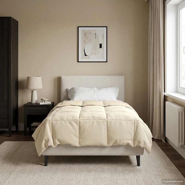 vidaXL Vinter dyne Quilting Creme 140 x 220 cm Mikrofiber