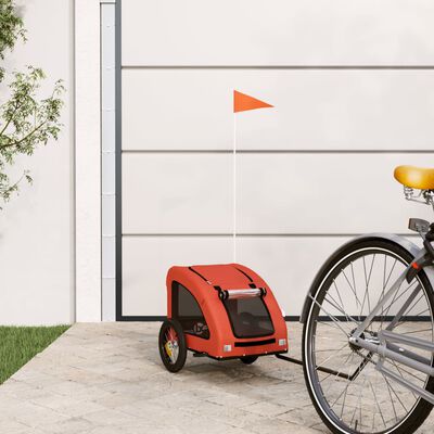 vidaXL cykeltrailer til kæledyr oxfordstof og jern orange