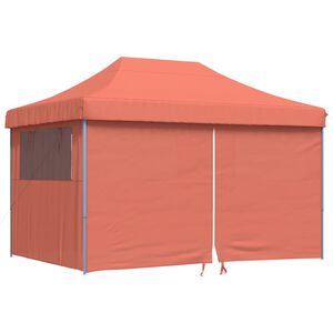 vidaXL foldbart pop-up festtelt med 4 sidev&aelig;gge terracotta