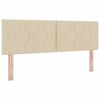 vidaXL LED Box Spring Bed med madras med LED Creme 140 x 190 cm Stof