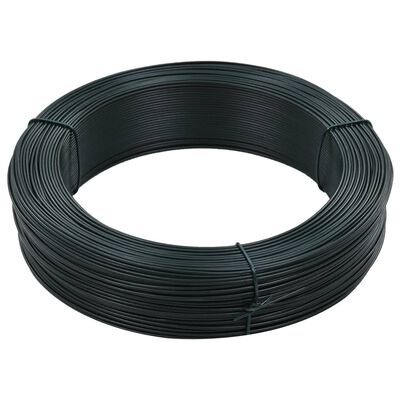 vidaXL hegnsbindetråd 250 m 1,4/2 mm stål sortgrøn