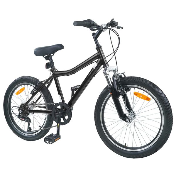 vidaXL B&oslash;rnecykel 20 tommer 6-Speed til b&oslash;rn i alderen 6-11 &aring;r Sort