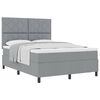 vidaXL Box spring seng med hovedg&aelig;rde Lysegr&aring; 140 x 200 cm Stof