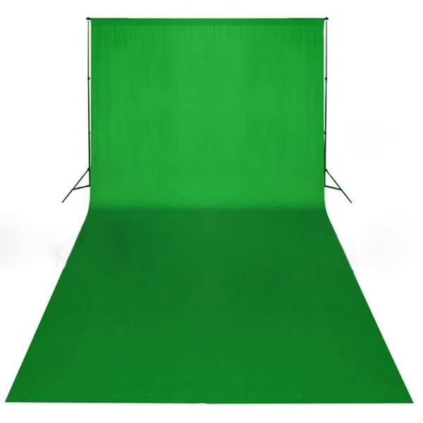 vidaXL fotobaggrund uden stativ 600x300 cm bomuld chroma key grøn