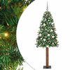 vidaXL Slankt Juletr&aelig; Gr&oslash;n 210 cm PVC og Massiv Fyrretr&aelig;