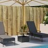 vidaXL havebord med parasolhul 55x55x46,5 cm polyrattan sort