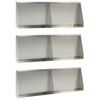 vidaXL St&oslash;ttemur 6 stk. 60 x 12 x 50 cm Rustfrit st&aring;l S&oslash;lv