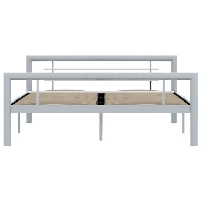 vidaXL sengestel 120x200 cm metal grå og hvid