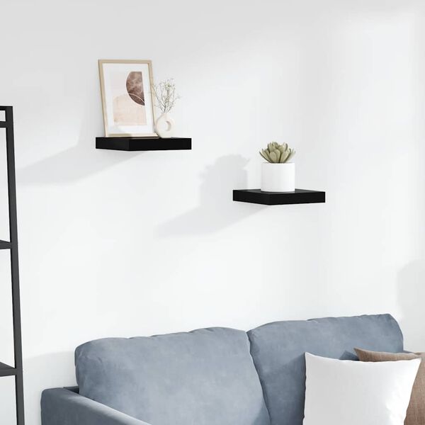 vidaXL v&aelig;ghylder 2 stk. 23x23,5x3,8 cm MDF sort h&oslash;jglans