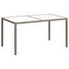 vidaXL havebord 150x90x75 cm h&aelig;rdet glas og polyrattan gr&aring;