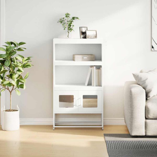 vidaXL højskab 68x39x123 cm stål hvid