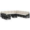 vidaXL Havesofa S&aelig;t 12 stk. Sort polyrattan