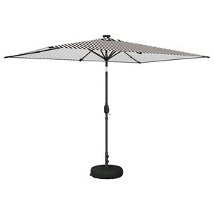 vidaXL Haveparasol med LED lys og fod 200 x 300 cm Polyester