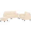 vidaXL sofas&aelig;t 3 dele med pyntepuder og hynder velour cremefarvet
