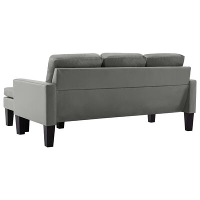vidaXL 3-personers sofa med fodskammel kunstlæder grå