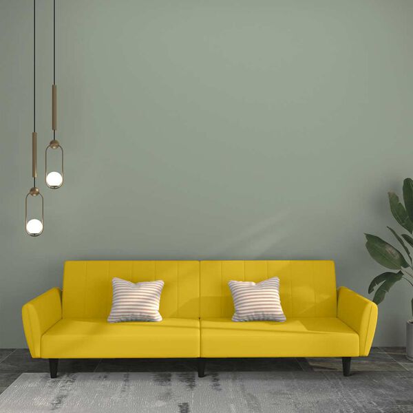 vidaXL 2-personers sovesofa fl&oslash;jl gul