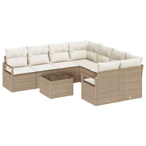vidaXL Sofa S&aelig;t 9 stk. 8-Antal s&aelig;der Beige og creme Polyrattan