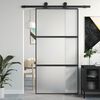 vidaXL skyded&oslash;r 102,5x205 cm h&aelig;rdet glas og aluminium sort