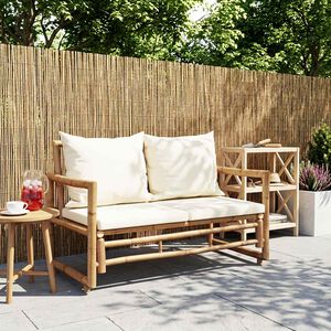 vidaXL 2-personers havesofa med hynder bambus