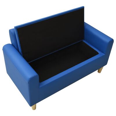 vidaXL 2-personers sofa til børn kunstlæder blå