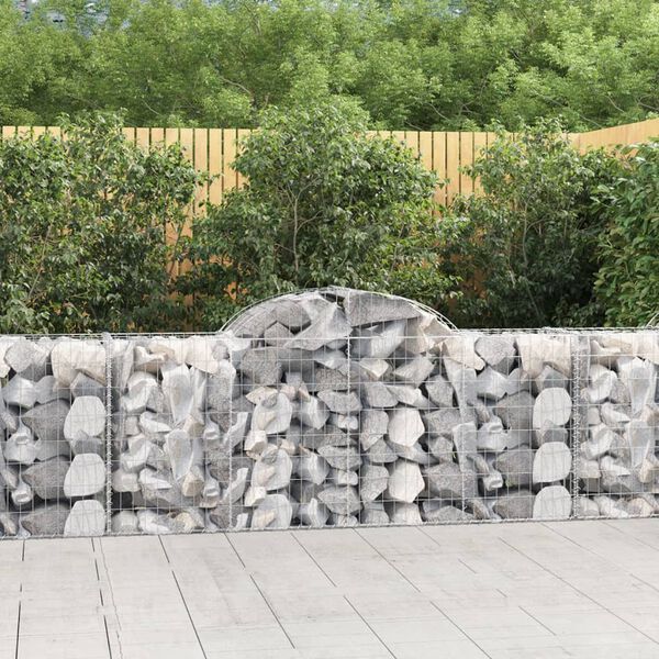 vidaXL buede gabionkurve 20 stk. 200x50x80/100 cm galvaniseret jern