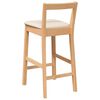 vidaXL barstole med hynder 2 stk. massivt gummitræ naturfarvet