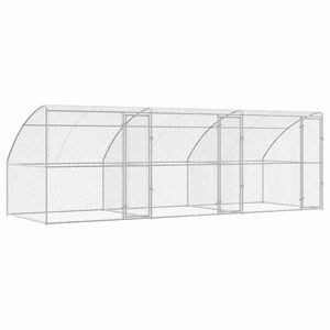 vidaXL Hundehus 3 pcs S&oslash;lv 6 x 2 x 2 m Galvaniseret st&aring;l
