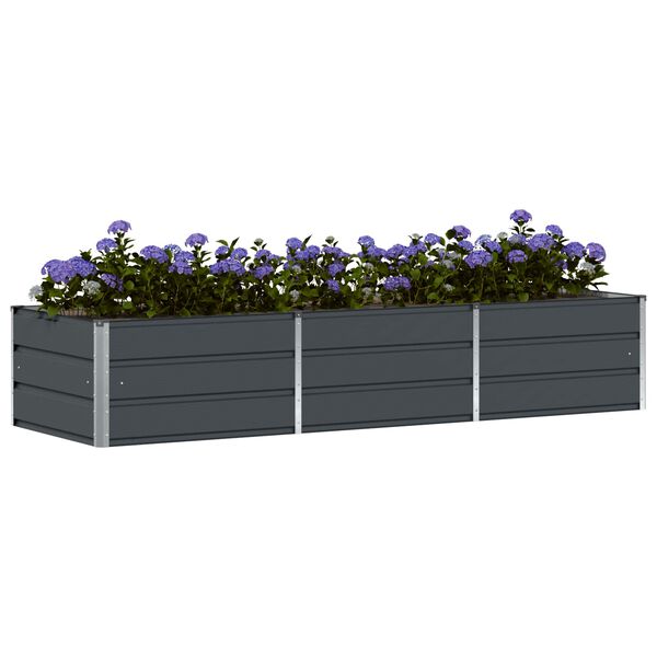 vidaXL Plantekasse Antracit 240 x 80 x 45 cm St&aring;l