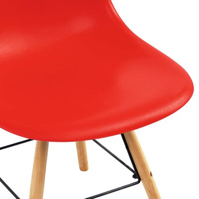 vidaXL spisebordsstole 2 stk. plastik rød