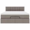 vidaXL Ottoman seng med madras & LEDs Taupe 140x200 cm Stof