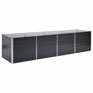 vidaXL h&aelig;vet plantekasse 320x80x77 cm galvaniseret st&aring;l antracitgr&aring;