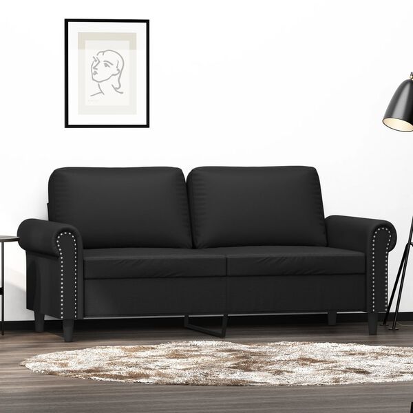 vidaXL 2-personers sofa 140 cm kunstl&aelig;der sort