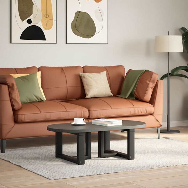 vidaXL sofabordsben T-formet 2 stk. sort 50x25x(30-31) cm st&aring;l