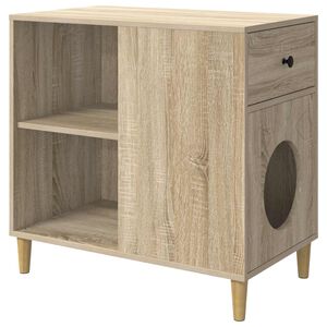 vidaXL Kat Hus Sonoma-eg 72 x 42,5 x 70 cm Konstrueret tr&aelig;
