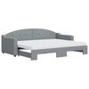 vidaXL daybed med udtr&aelig;k og madras 80x200 cm stof lysegr&aring;