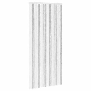 vidaXL Insektgardin i chenille Lys Gr&aring; og Hvid 100 x 220 cm 100% PP