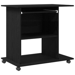vidaXL computerbord sort egetr&aelig; 80x50x75 cm konstrueret tr&aelig;