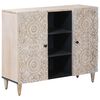 vidaXL Sideboard med hylde Hvid 90 x 33,5 x 75 cm Massivt mangotr&aelig;