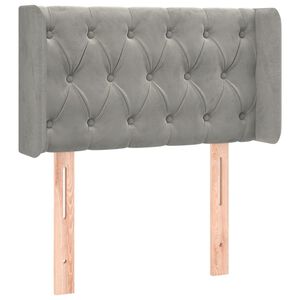 vidaXL sengegavl med kanter 83x16x78/88 cm fl&oslash;jl lysegr&aring;